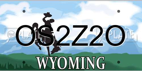 OS2Z2O Wyoming License Plate