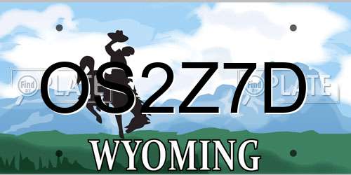 OS2Z7D Wyoming License Plate