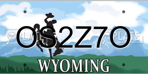 OS2Z7O Wyoming License Plate
