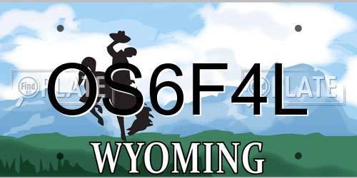 OS6F4L Wyoming License Plate