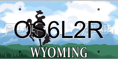 OS6L2R Wyoming License Plate