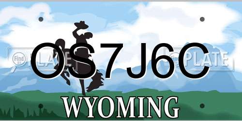 OS7J6C Wyoming License Plate