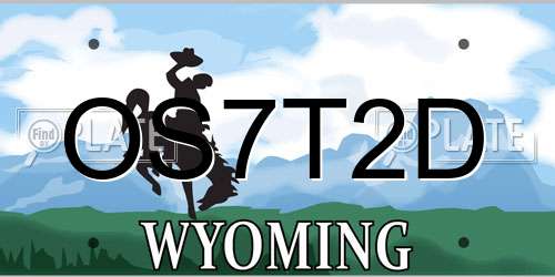 OS7T2D Wyoming License Plate