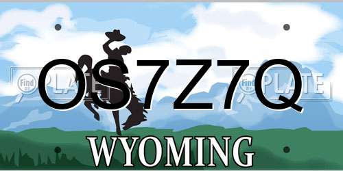 OS7Z7Q Wyoming License Plate