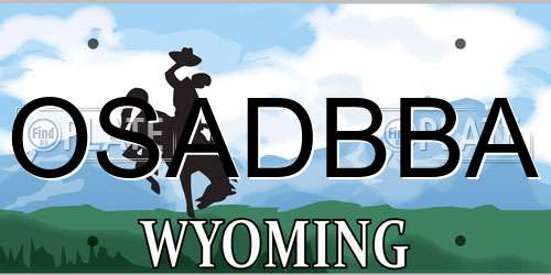 OSADBBA Wyoming License Plate