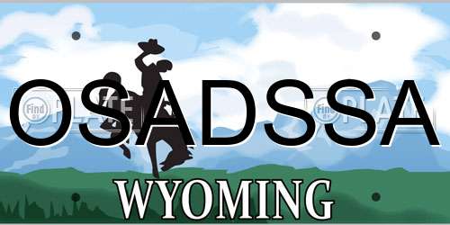 OSADSSA Wyoming License Plate