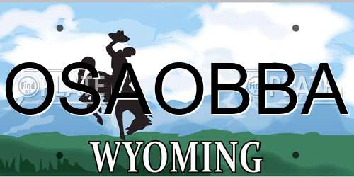 OSAOBBA Wyoming License Plate