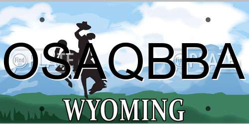 OSAQBBA Wyoming License Plate