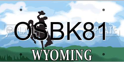 OSBK81 Wyoming License Plate