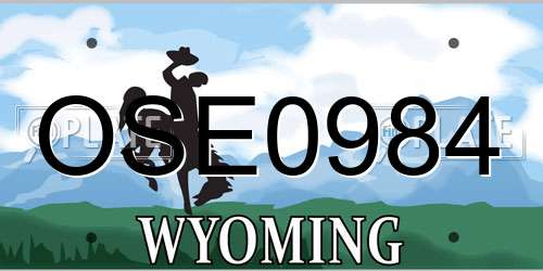 OSE0984 Wyoming License Plate