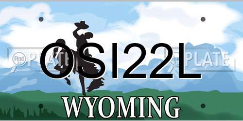 OSI22L Wyoming License Plate