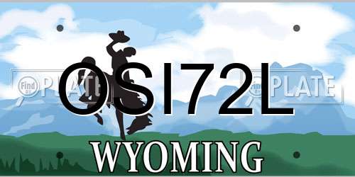 OSI72L Wyoming License Plate