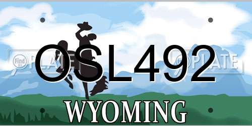OSL492 Wyoming License Plate