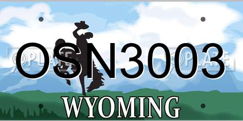 OSN3003 Wyoming License Plate