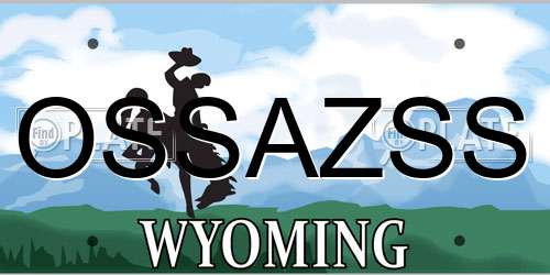 OSSAZSS Wyoming License Plate