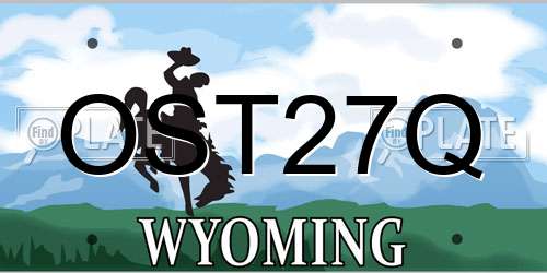 OST27Q Wyoming License Plate