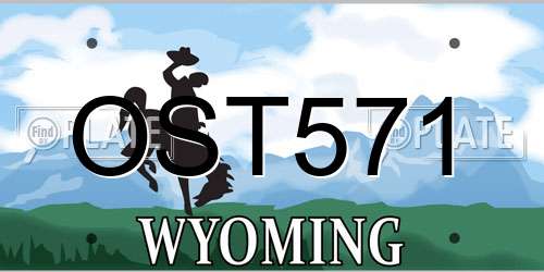 OST571 Wyoming License Plate
