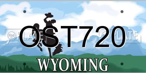 OST720 Wyoming License Plate