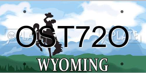 OST72O Wyoming License Plate