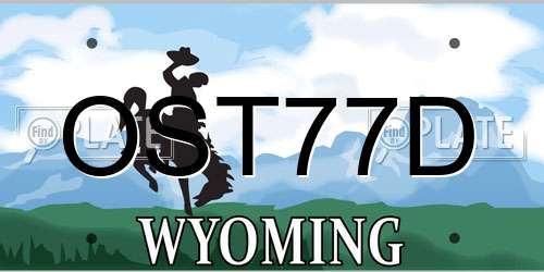 OST77D Wyoming License Plate