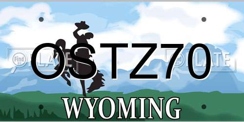 OSTZ70 Wyoming License Plate