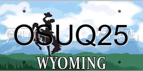 OSUQ25 Wyoming License Plate