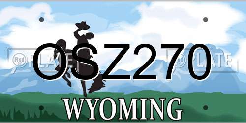OSZ270 Wyoming License Plate