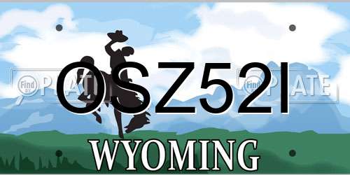 OSZ52I Wyoming License Plate