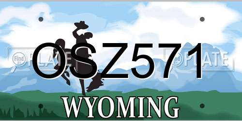 OSZ571 Wyoming License Plate