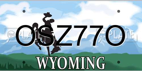 OSZ77O Wyoming License Plate