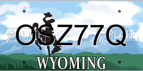 OSZ77Q Wyoming License Plate