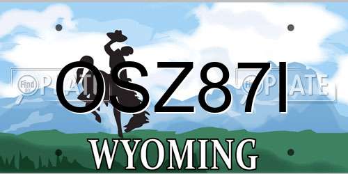 OSZ87I Wyoming License Plate