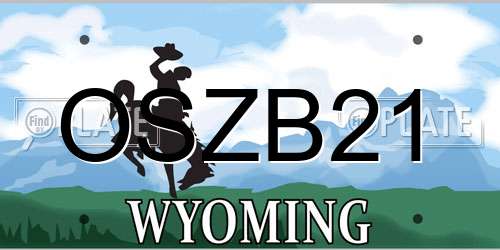 OSZB21 Wyoming License Plate