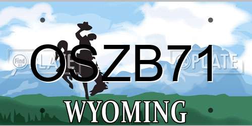 OSZB71 Wyoming License Plate
