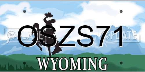 OSZS71 Wyoming License Plate
