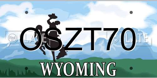 OSZT70 Wyoming License Plate