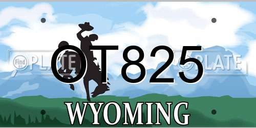 OT825 Wyoming License Plate