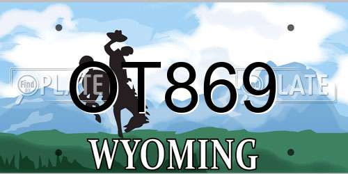 OT869 Wyoming License Plate
