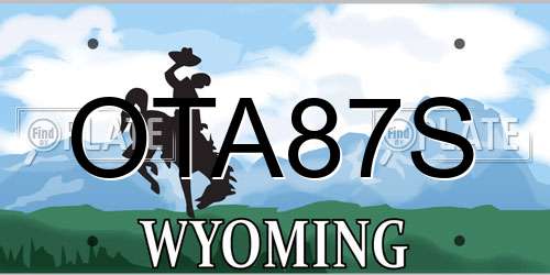 OTA87S Wyoming License Plate