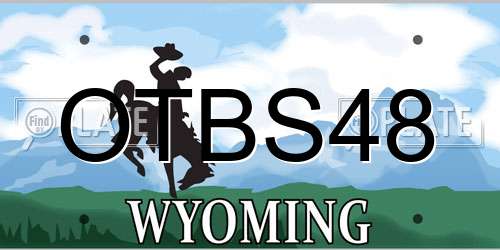 OTBS48 Wyoming License Plate