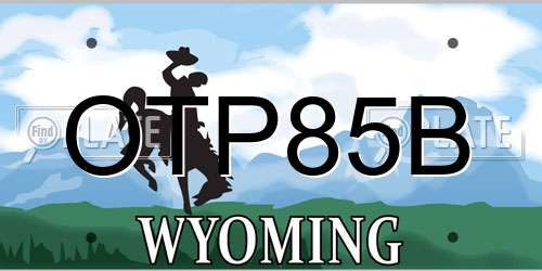 OTP85B Wyoming License Plate
