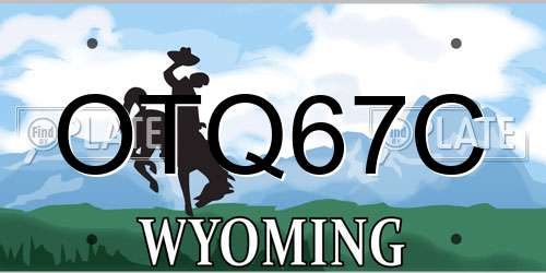 OTQ67C Wyoming License Plate