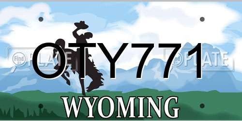 OTY771 Wyoming License Plate