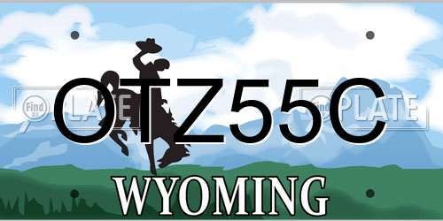 OTZ55C Wyoming License Plate