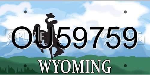OU59759 Wyoming License Plate