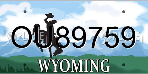 OU89759 Wyoming License Plate