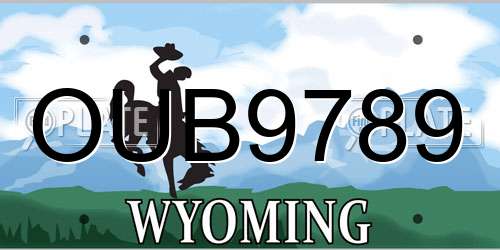 OUB9789 Wyoming License Plate
