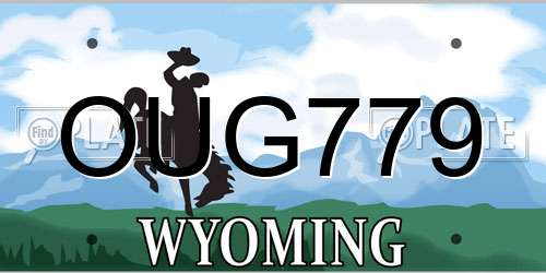 OUG779 Wyoming License Plate