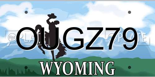 OUGZ79 Wyoming License Plate
