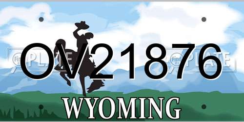 OV21876 Wyoming License Plate